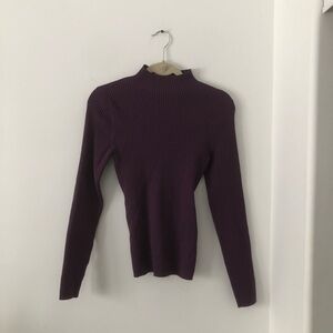 Babaton Sculpt Knit Tie-Back Longsleeve in Purple | Size‎ M